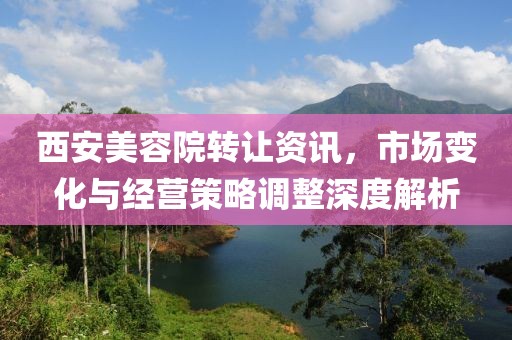 西安美容院转让资讯，市场变化与经营策略调整深度解析