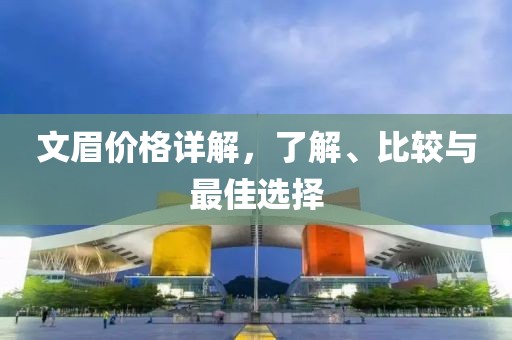 文眉价格详解，了解、比较与最佳选择