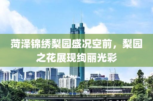菏泽锦绣梨园盛况空前，梨园之花展现绚丽光彩