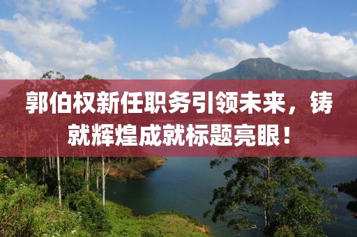 郭伯权新任职务引领未来，铸就辉煌成就标题亮眼！