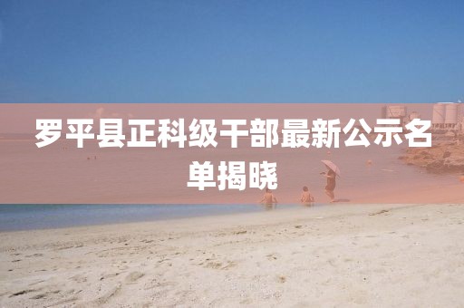 罗平县正科级干部最新公示名单揭晓