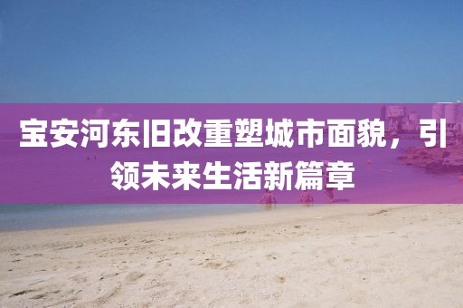 宝安河东旧改重塑城市面貌，引领未来生活新篇章