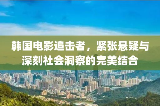 韩国电影追击者，紧张悬疑与深刻社会洞察的完美结合