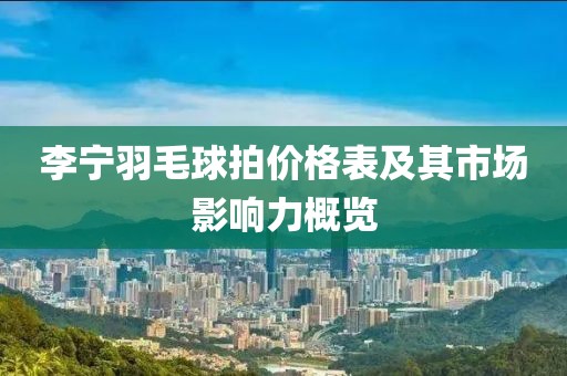 李宁羽毛球拍价格表及其市场影响力概览