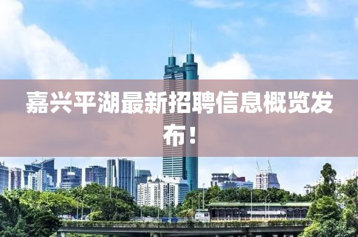 嘉兴平湖最新招聘信息概览发布！