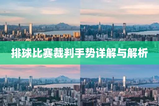 排球比赛裁判手势详解与解析