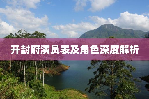 开封府演员表及角色深度解析