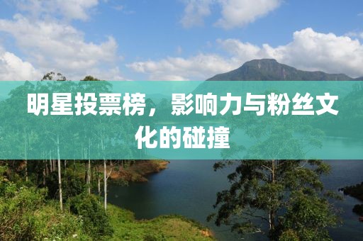 明星投票榜，影响力与粉丝文化的碰撞