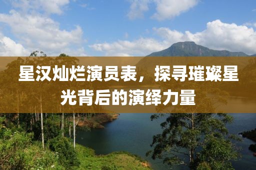 星汉灿烂演员表，探寻璀璨星光背后的演绎力量