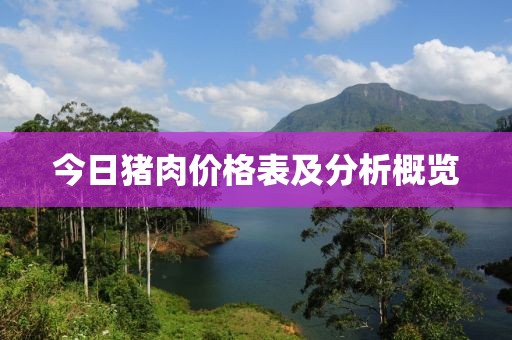 今日猪肉价格表及分析概览