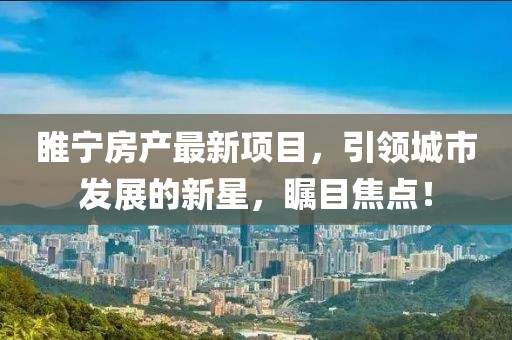 睢宁房产最新项目，引领城市发展的新星，瞩目焦点！