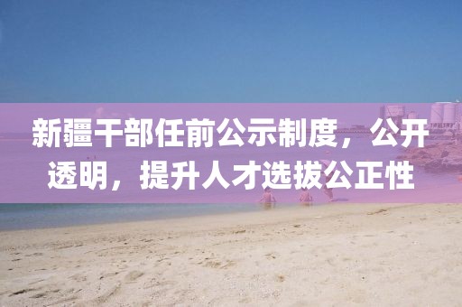 新疆干部任前公示制度，公开透明，提升人才选拔公正性