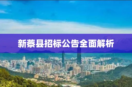 新蔡县招标公告全面解析