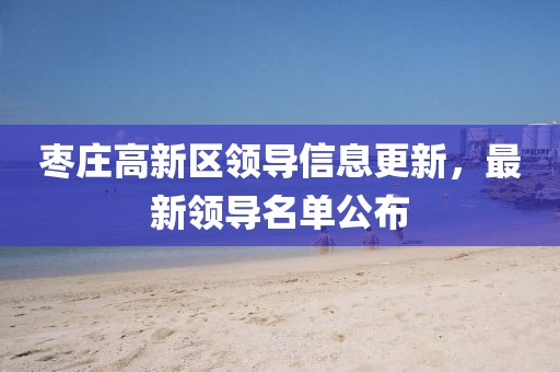 枣庄高新区领导信息更新，最新领导名单公布