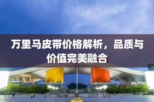 万里马皮带价格解析，品质与价值完美融合