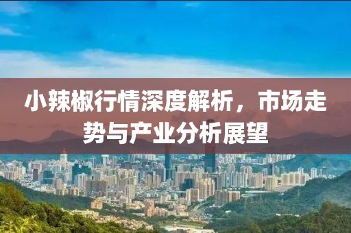 小辣椒行情深度解析，市场走势与产业分析展望