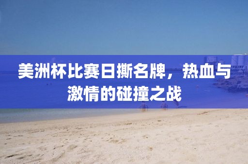 美洲杯比赛日撕名牌，热血与激情的碰撞之战