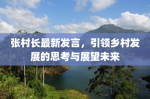 张村长最新发言，引领乡村发展的思考与展望未来