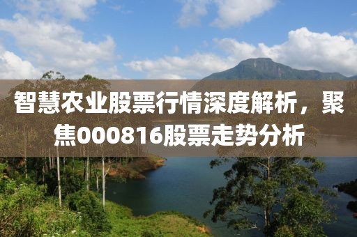 智慧农业股票行情深度解析，聚焦000816股票走势分析