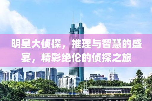 明星大侦探，推理与智慧的盛宴，精彩绝伦的侦探之旅