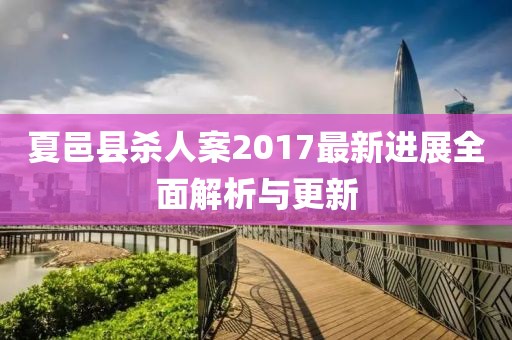 夏邑县杀人案2017最新进展全面解析与更新