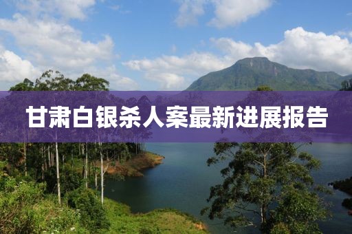 甘肃白银杀人案最新进展报告