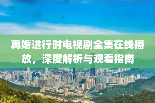 再婚进行时电视剧全集在线播放，深度解析与观看指南