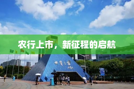 农行上市，新征程的启航