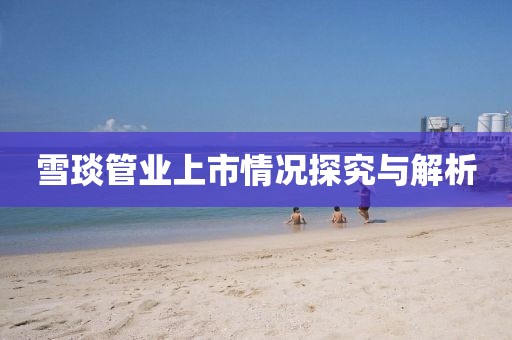 雪琰管业上市情况探究与解析