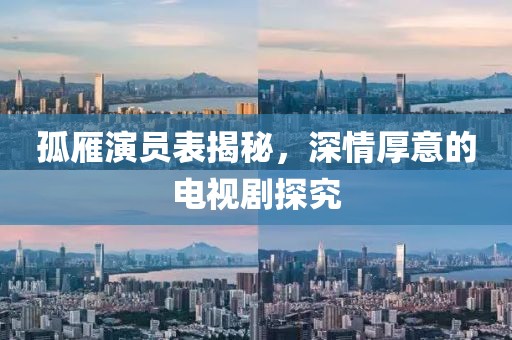 孤雁演员表揭秘，深情厚意的电视剧探究