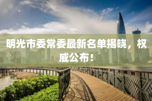 明光市委常委最新名单揭晓，权威公布！