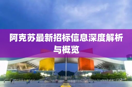 阿克苏最新招标信息深度解析与概览