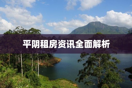平阴租房资讯全面解析