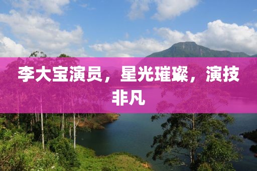 李大宝演员，星光璀璨，演技非凡