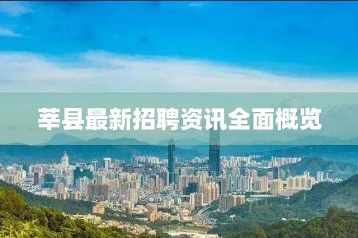 莘县最新招聘资讯全面概览