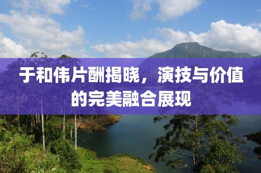 于和伟片酬揭晓，演技与价值的完美融合展现