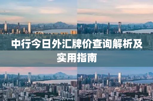 中行今日外汇牌价查询解析及实用指南