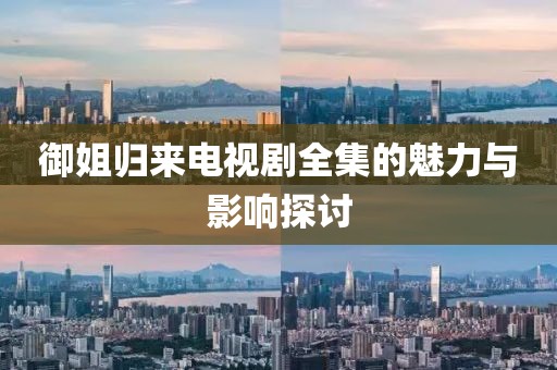 御姐归来电视剧全集的魅力与影响探讨