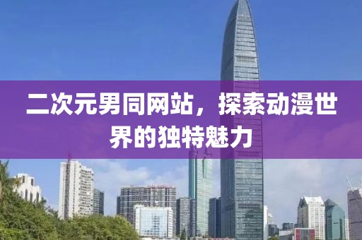 二次元男同网站，探索动漫世界的独特魅力