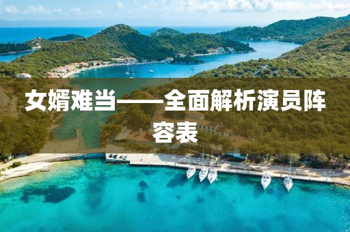 女婿难当——全面解析演员阵容表