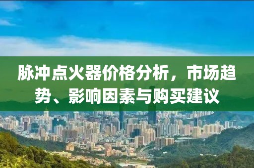 脉冲点火器价格分析，市场趋势、影响因素与购买建议