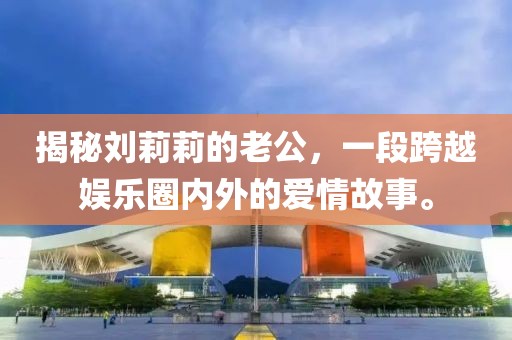 揭秘刘莉莉的老公，一段跨越娱乐圈内外的爱情故事。