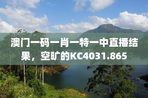 澳门一码一肖一特一中直播结果，空旷的KC4031.865