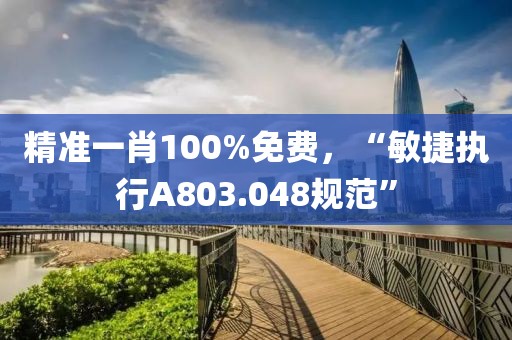 精准一肖100%免费，“敏捷执行A803.048规范”