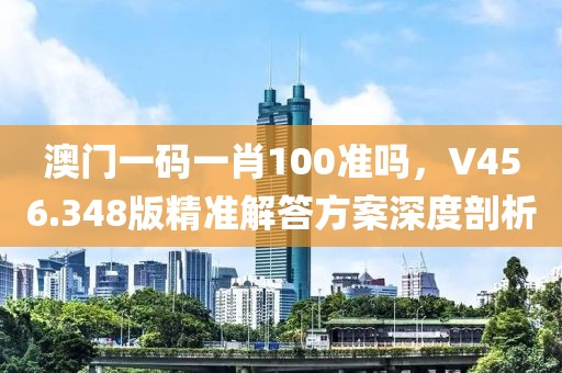澳门一码一肖100准吗，V456.348版精准解答方案深度剖析