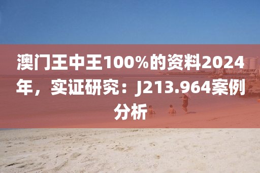 澳门王中王100%的资料2024年，实证研究：J213.964案例分析