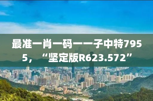 最准一肖一码一一子中特7955，“坚定版R623.572”