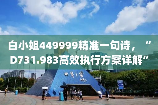 白小姐449999精准一句诗，“D731.983高效执行方案详解”