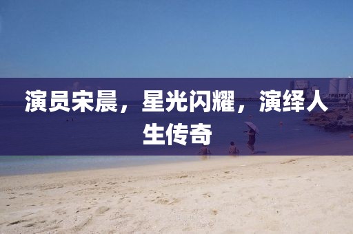 演员宋晨，星光闪耀，演绎人生传奇