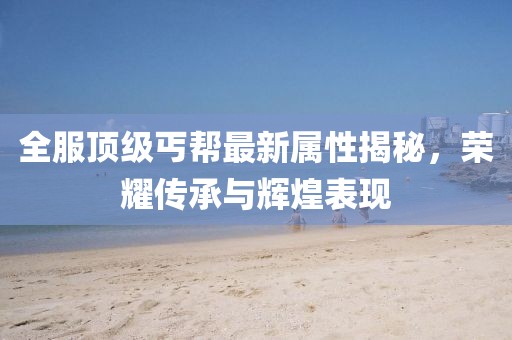 全服顶级丐帮最新属性揭秘，荣耀传承与辉煌表现
